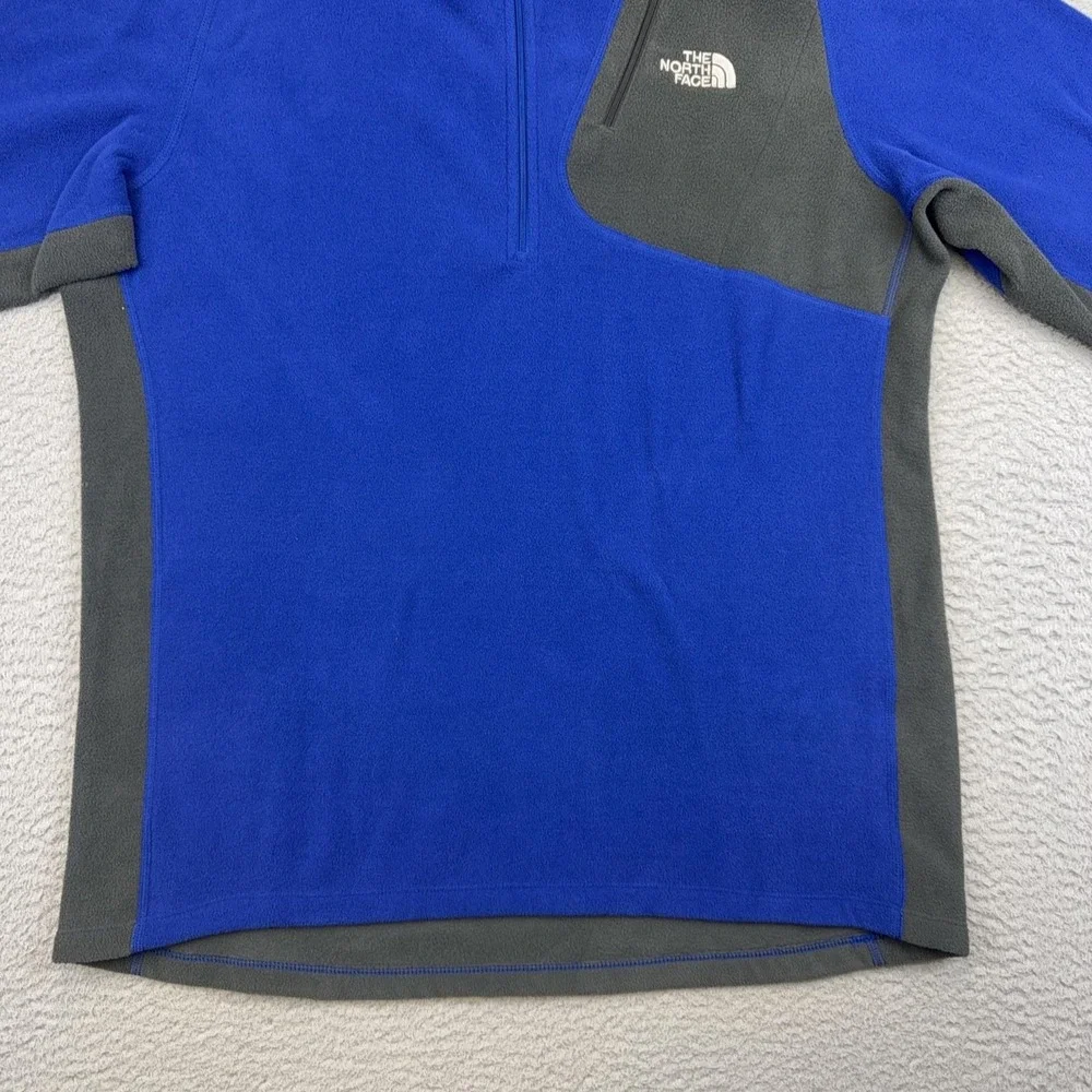 The North Face Pullover Mens Large Blue Gray Fleece Quarter Zip Hiking Top